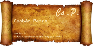 Csobán Petra névjegykártya